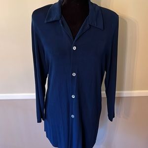 Chico’s Designs navy blouse/jacket. Size 1 (8-10) in EUC.